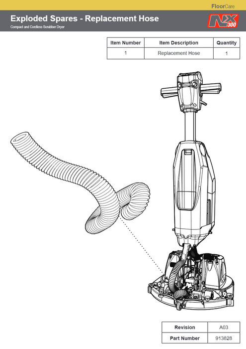 REPLACEMENT HOSE FOR 244NX